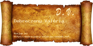 Debreczeny Valéria névjegykártya