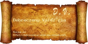 Debreczeny Valéria névjegykártya