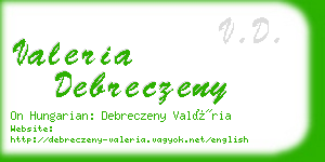 valeria debreczeny business card